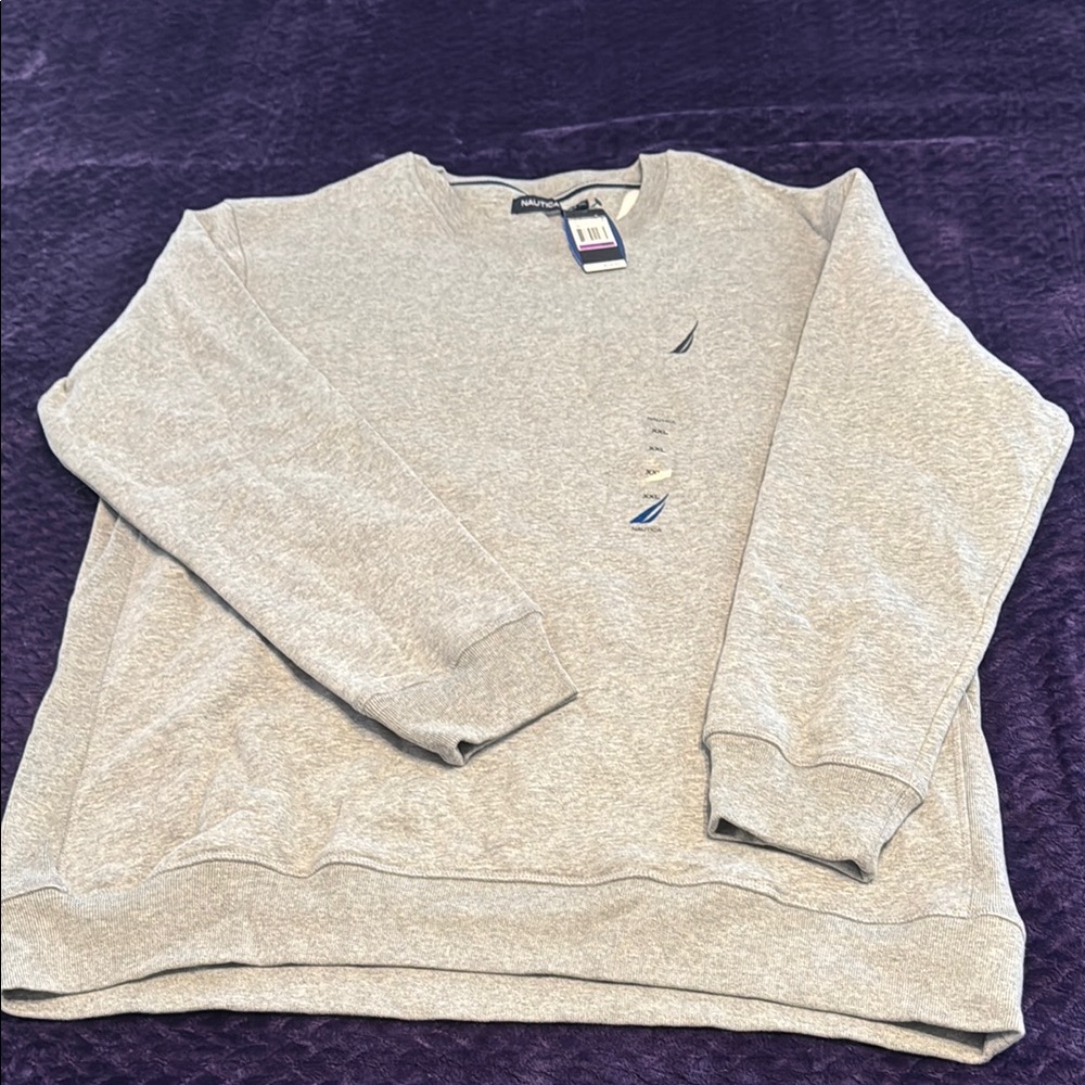 NWT Men’s Nautica Gray Crewneck Pullover - XXL